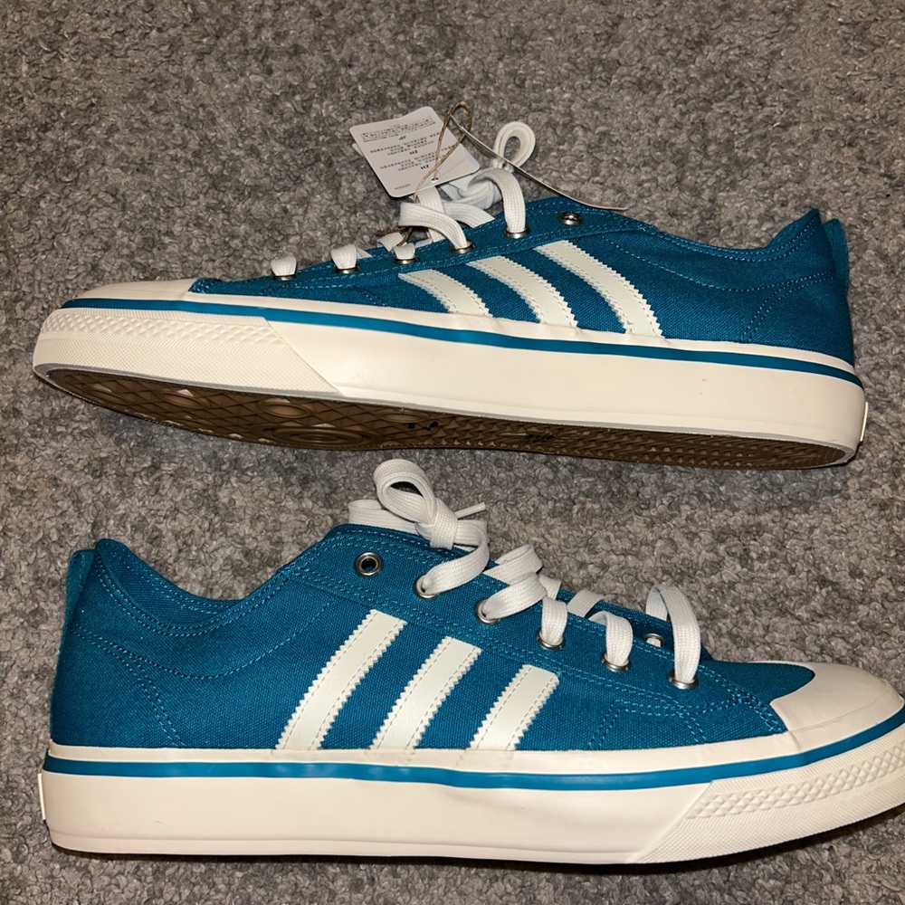 ✅New Adidas Nizza RF Originals Blue White Shoes Sneakers HQ8566 Mens Size 12